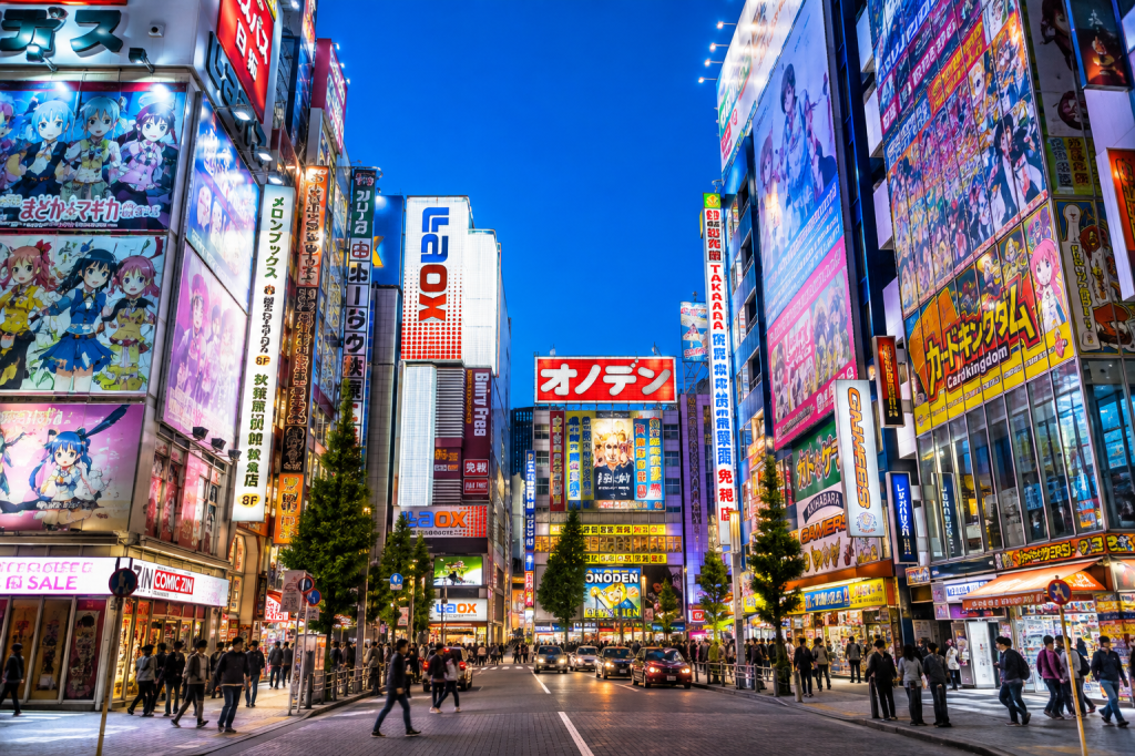 Akihabara streets filled with anime and pop culture