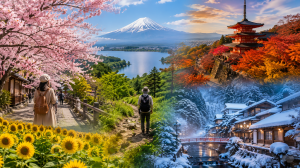Seasonal scenery showing the beauty of traveling in Japan