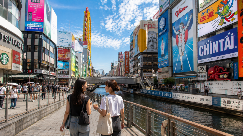 Travelers exploring Osaka during a two-day city itinerary