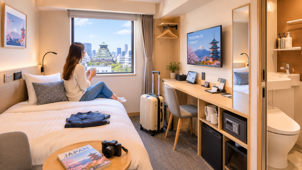 Compact and practical hotel room for travelers in Japan