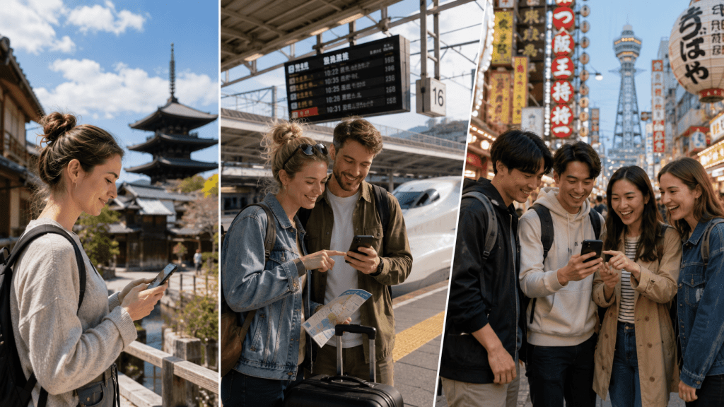 Travelers choosing the best internet option for their trip to Japan