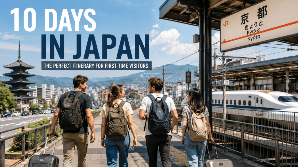 Travelers exploring Japan during a 10-day trip through Tokyo, Kyoto and Osaka